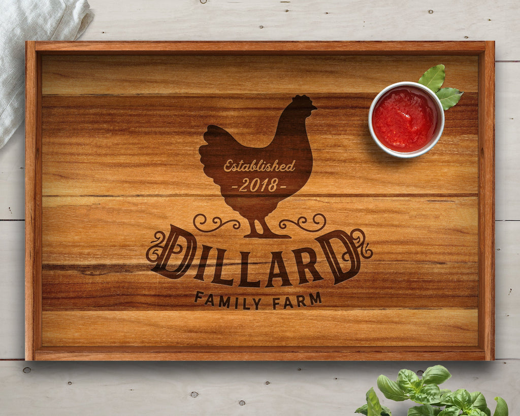 Serving Tray, Teak, Custom Serving Tray, Tray with Handles, Engraved, Tray, Breakfast in Bed, Breakfast Tray, Wood Tray, Coffee Table Tray