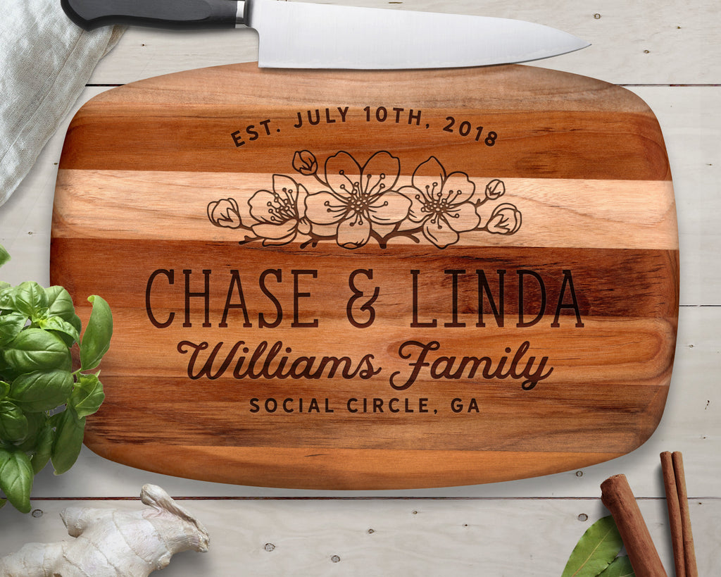 Dogwood, Cutting Board, Teak, Dogwood Flower, Dogwood Tree, Cheese board, Custom Cutting Board, Flower Wall Art, Flower Decor, Personalized