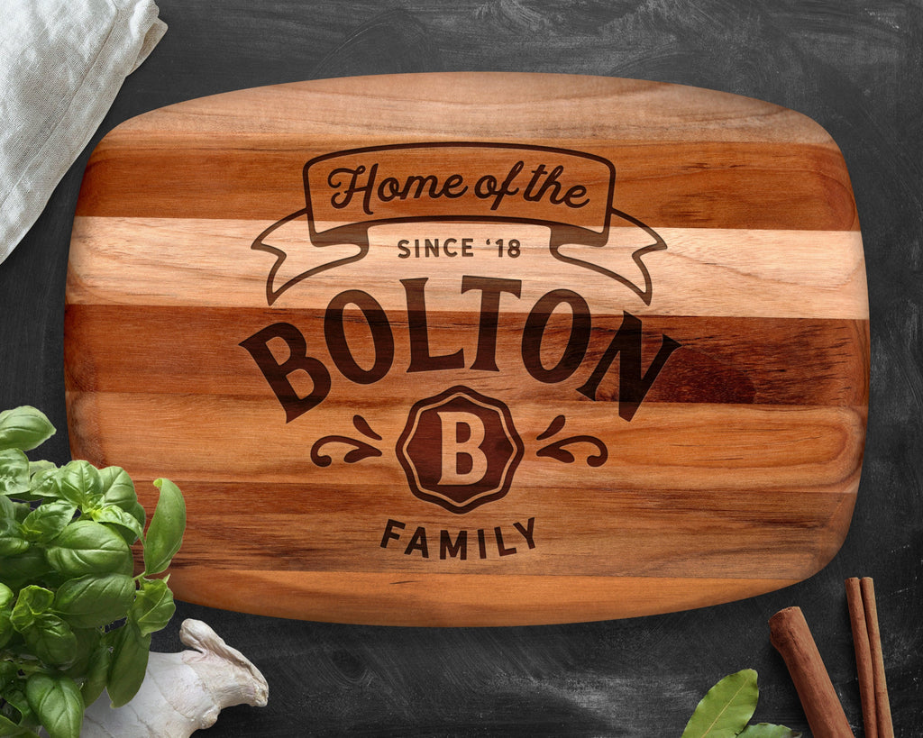 Cutting Board, Teak, Custom Cutting Board, Personalized Cutting Board, Chopping Block, Family Gift, Family Name Sign, Christmas Gift Ideas