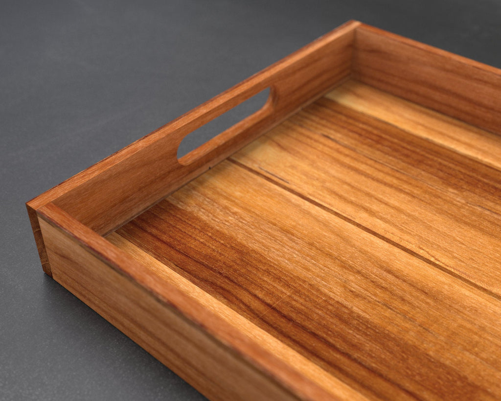 Serving Tray, Teak, Custom Serving Tray, Tray with Handles, Engraved, Tray, Breakfast in Bed, Breakfast Tray, Wood Tray, Coffee Table Tray