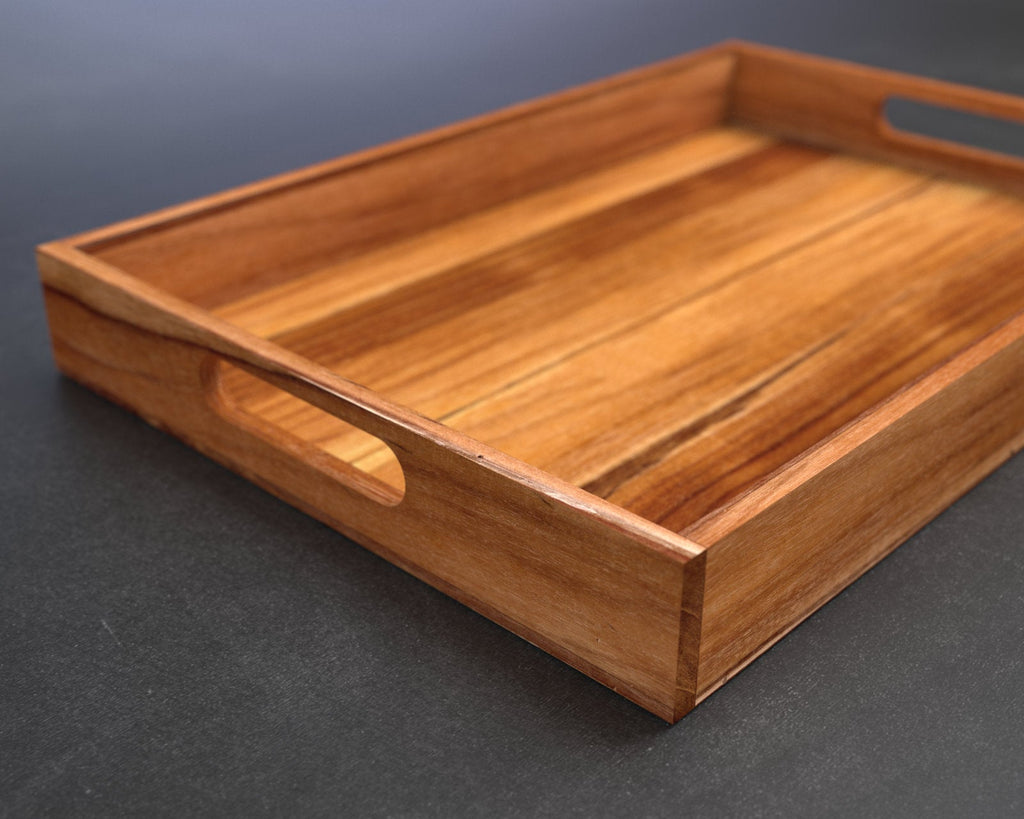 Serving Tray, Teak, Custom Serving Tray, Tray with Handles, Engraved, Tray, Breakfast in Bed, Breakfast Tray, Wood Tray, Coffee Table Tray