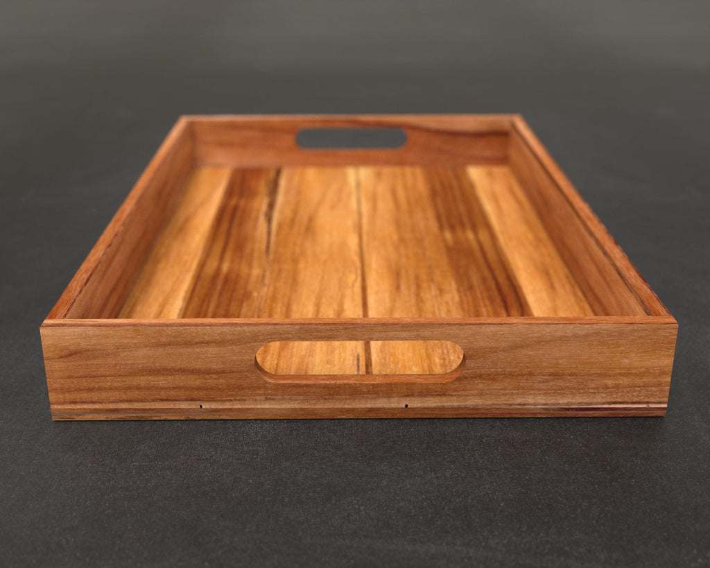 Farmhouse Style, Tray, Teak, Custom Serving Tray, Tray with Handles, Engraved Tray, Gift for Her, Gift For Wife, Wedding Gift, Established
