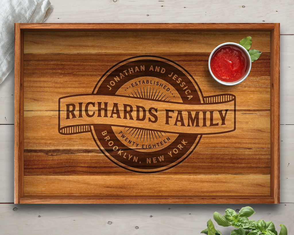 Serving Tray, Teak, Custom Serving Tray, Tray with Handles, Engraved, Tray, Breakfast in Bed, Breakfast Tray, Wood Tray, Coffee Table Tray