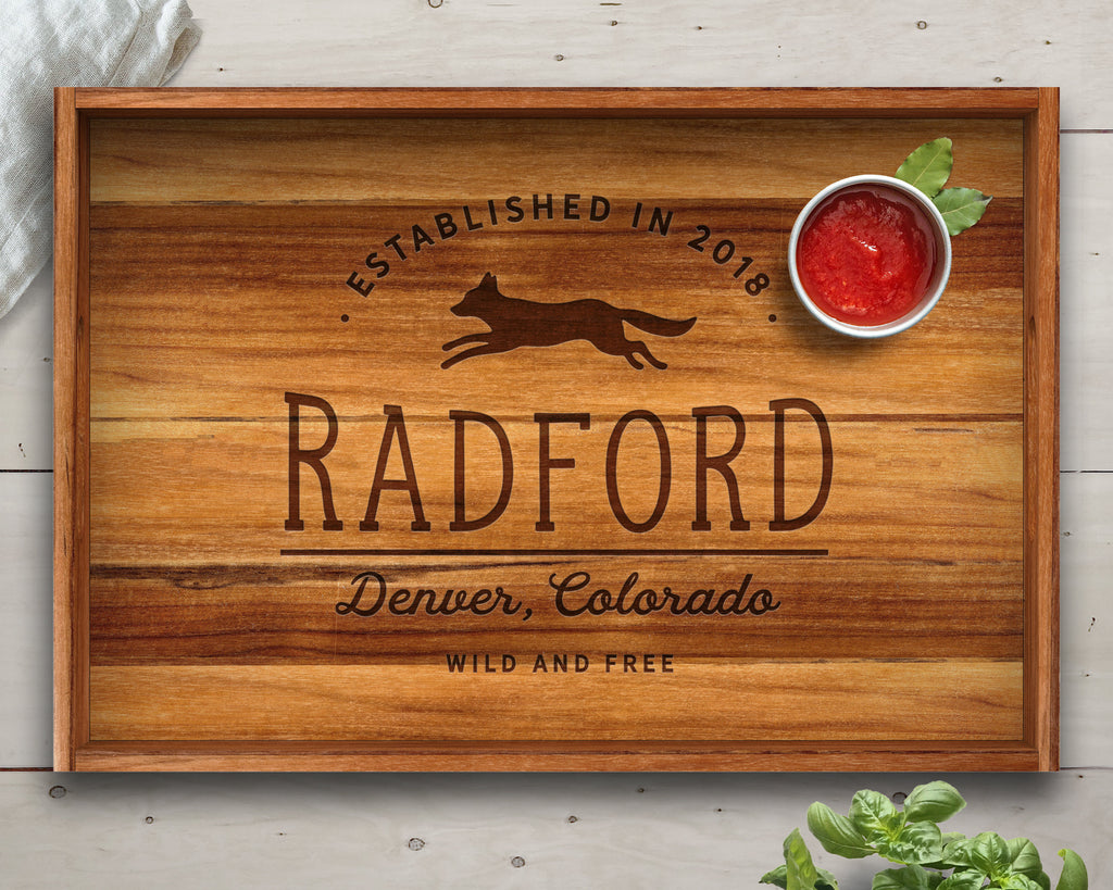Serving Tray, Teak, Custom Serving Tray, Tray with Handles, Engraved, Tray, Breakfast in Bed, Breakfast Tray, Wood Tray, Coffee Table Tray
