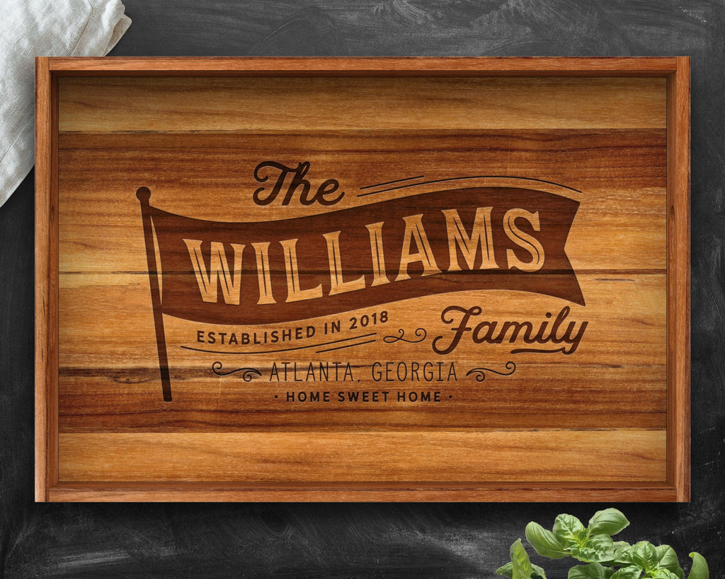 Serving Tray, Teak, Custom Serving Tray, Tray with Handles, Engraved, Tray, Breakfast in Bed, Breakfast Tray, Wood Tray, Coffee Table Tray