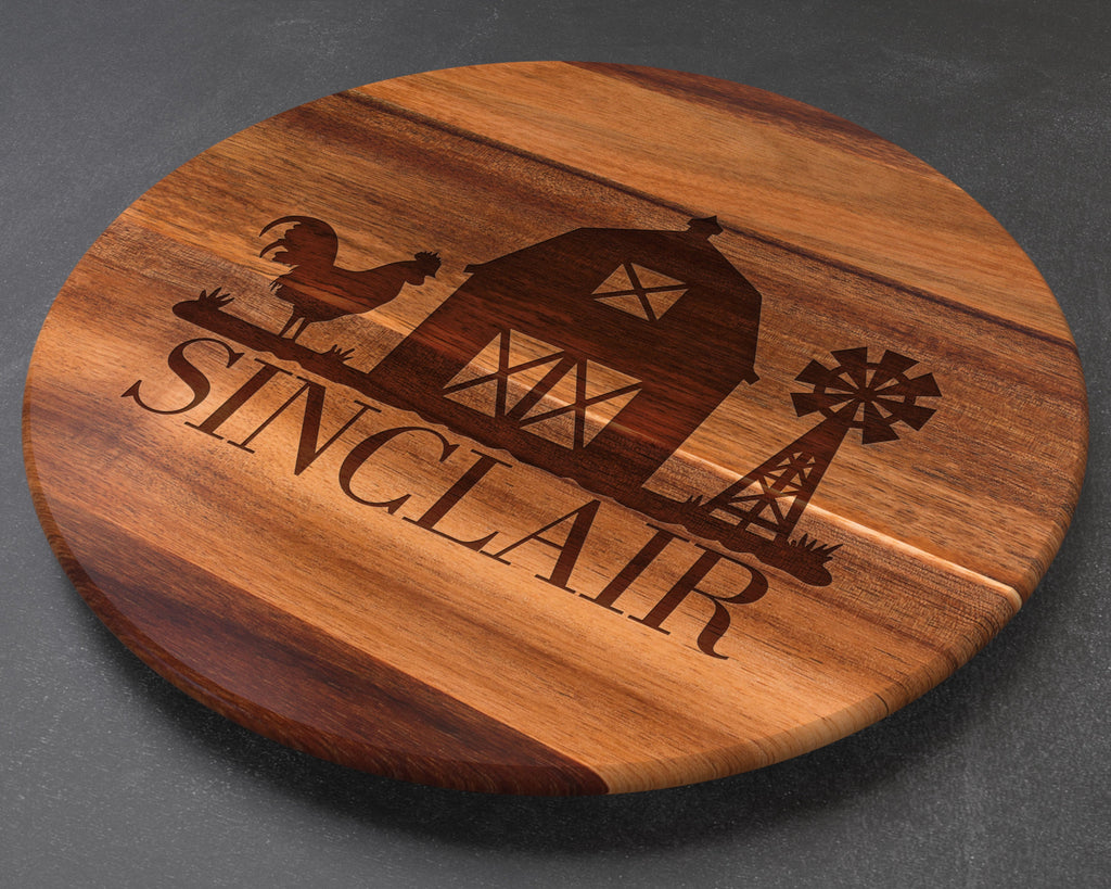 Farmhouse Decor, Farm Decor, Lazy Susan, Fixer Upper, Name Sign, Custom Lazy Susan, Personalized Lazy Susan, Rooster, Roosters Decor, Barn