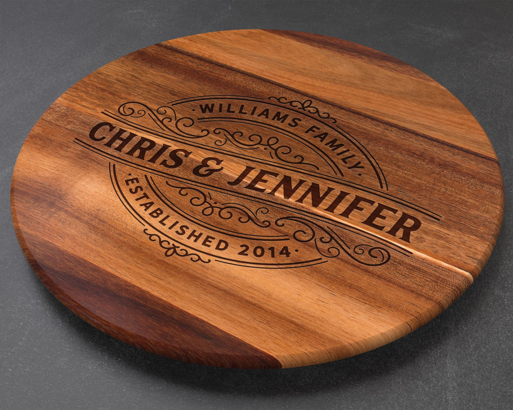 Custom Lazy Susan, Personalized Cutting Board, Engraved Cutting Board, Custom Cutting Board, Wedding Gift, Anniversary Gift, Christmas Gift