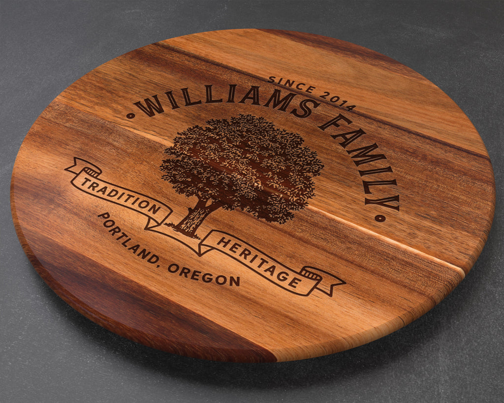 Custom Lazy Susan, Personalized Cutting Board, Engraved Cutting Board, Custom Cutting Board, Wedding Gift, Anniversary Gift, Christmas Gift