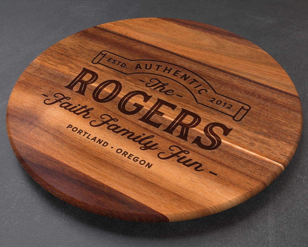 Custom Lazy Susan, Personalized Cutting Board, Engraved Cutting Board, Custom Cutting Board, Wedding Gift, Anniversary Gift, Christmas Gift