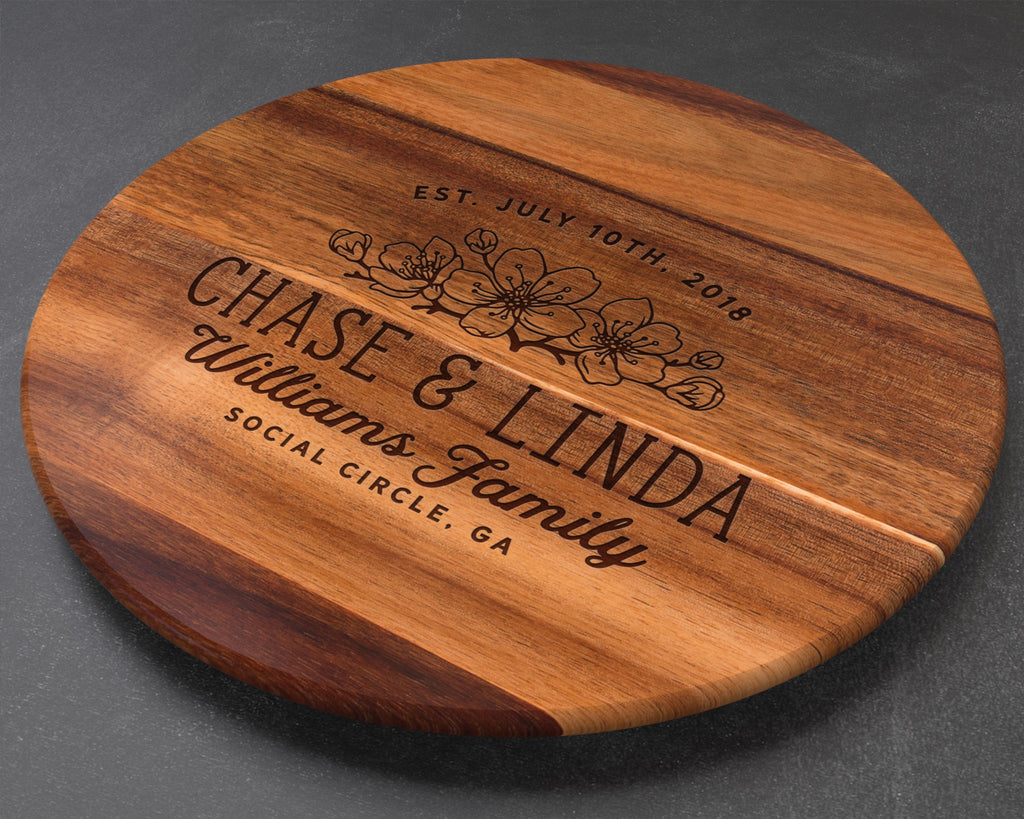 Custom Lazy Susan, Personalized Cutting Board, Engraved Cutting Board, Custom Cutting Board, Wedding Gift, Anniversary Gift, Christmas Gift