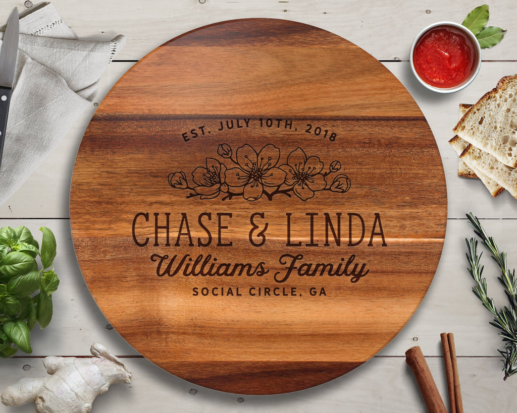 Custom Lazy Susan, Personalized Cutting Board, Engraved Cutting Board, Custom Cutting Board, Wedding Gift, Anniversary Gift, Christmas Gift