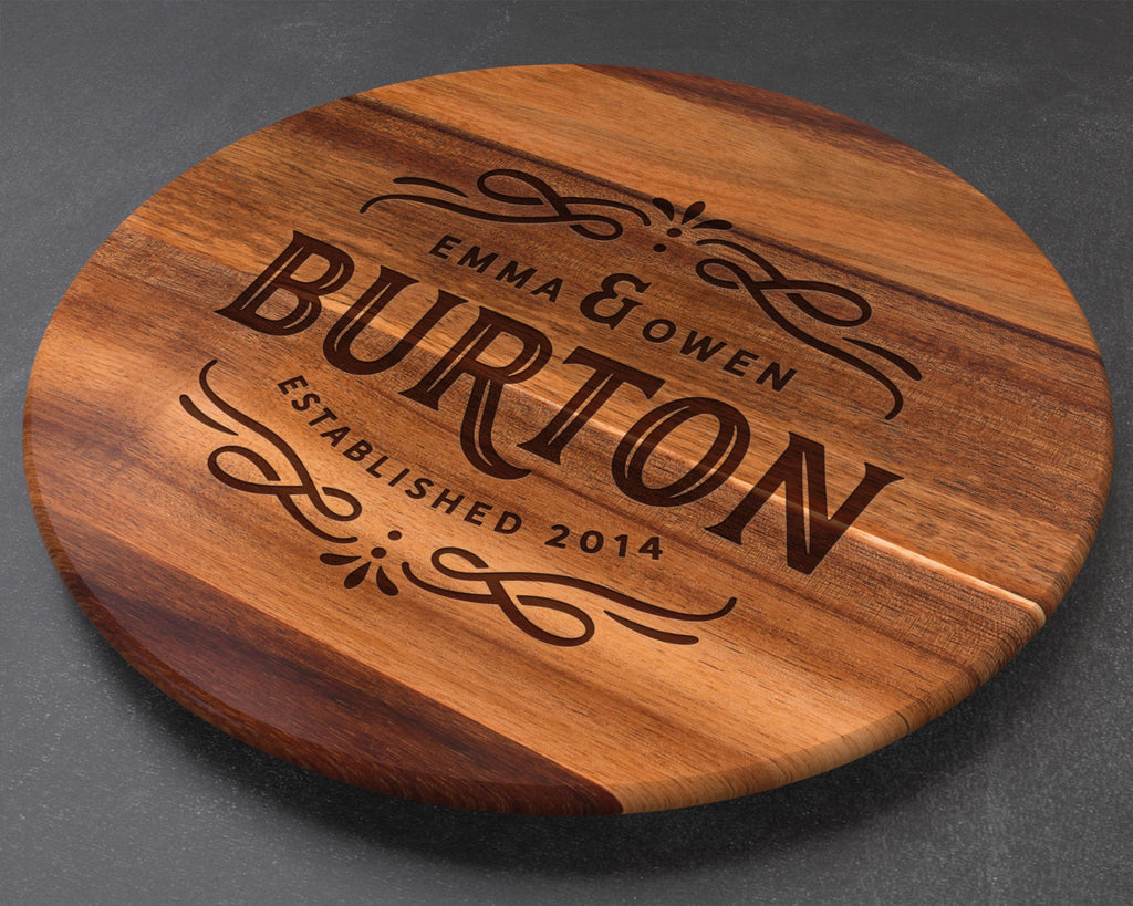 Custom Lazy Susan, Personalized Cutting Board, Engraved Cutting Board, Custom Cutting Board, Wedding Gift, Anniversary Gift, Christmas Gift